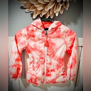 Pink and White Tie-Dye Hooded Jacket little girls 5/6 jacket